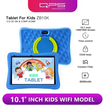 QPS 10-Дюймовые Детские планшеты Android 11 1280*800 HD Четырехъядерный Wifi 2 ГБ 32 ГБ 6000 мАч планшеты de 10 pulgadas baratas y buenas