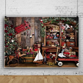 Веселые Рождественские Фоны Для Фотосъемки, Деревянная Подарочная полка, Детская Фотография, Декор для фотосессии, Фотостудия