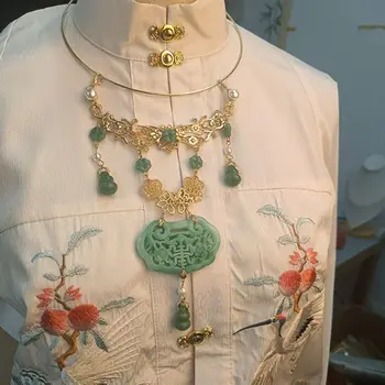 Винтажное китайское ожерелье с подвеской династии Мин Ханфу для женщин 2023, Новое украшение для Косплея