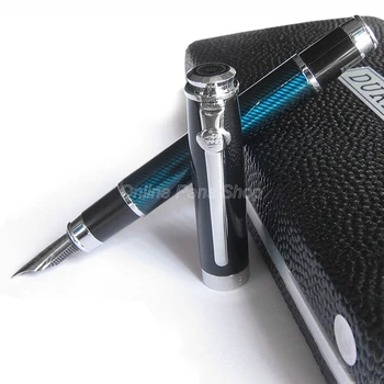 Перьевая ручка из углеродного волокна Duke Classic Зеленого и серебристого цвета с наконечником 0,5 мм Для делового Письма GFP011