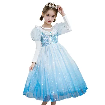 Праздничные костюмы для косплея для девочек, костюмы на День рождения 2022, Новое платье принцессы для маленьких девочек с пышными рукавами, детское сетчатое праздничное платье 4-10 лет
